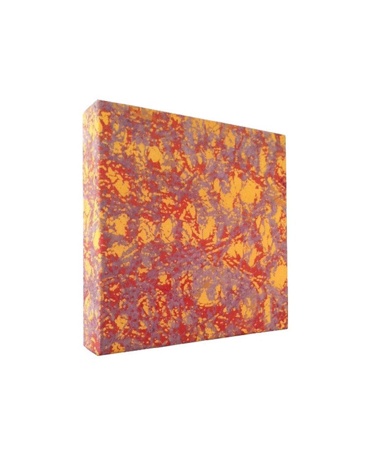 Wall Decor, Textile Art Wall Hanging Screenprint in Red, Saffron, Mauve,  Abstract Texture