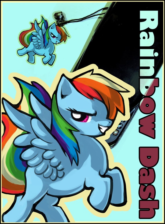 Rainbow Dash phone charm
