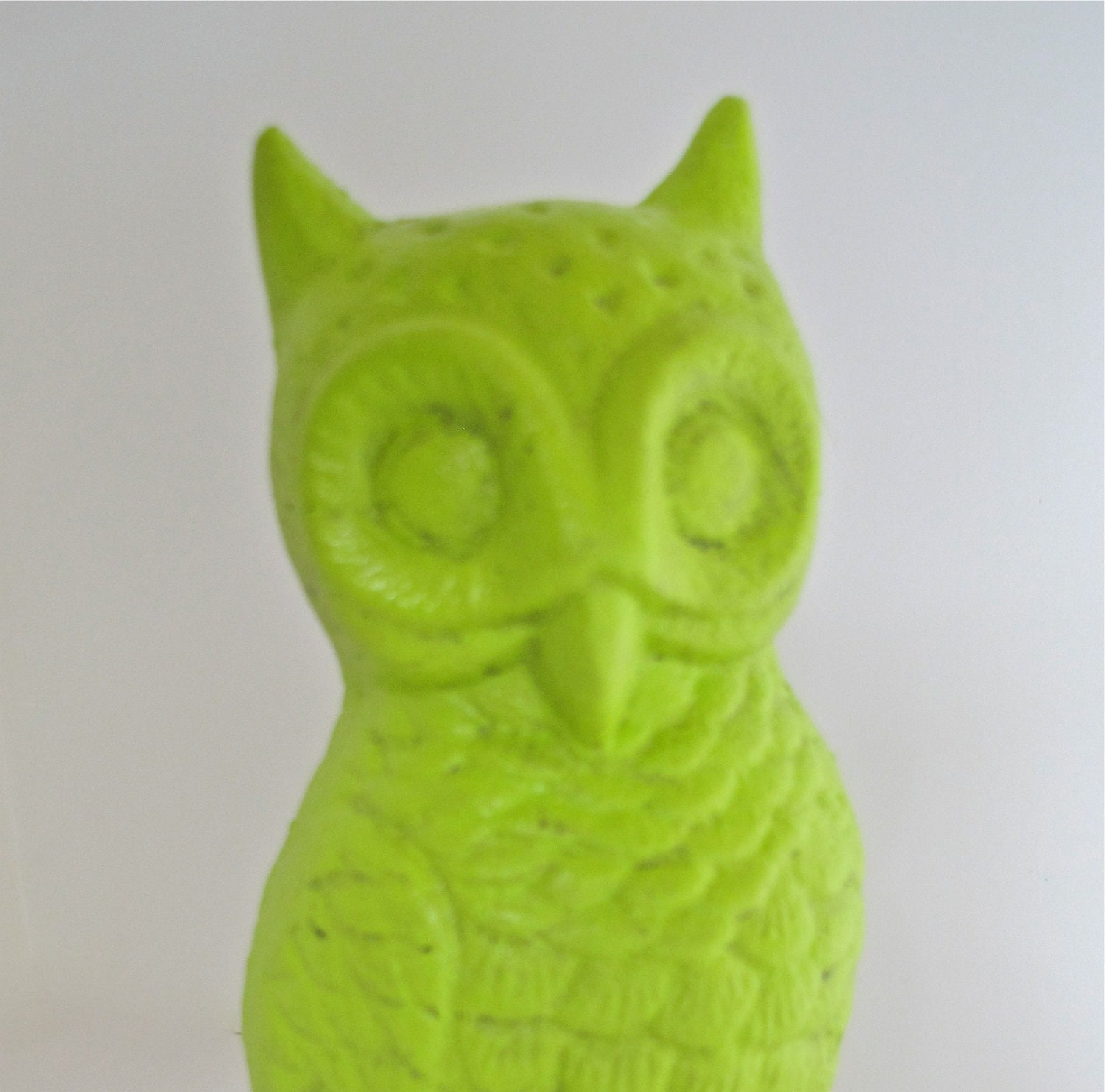 Chartreuse cast iron owl/Hipster/Retro/Woodland