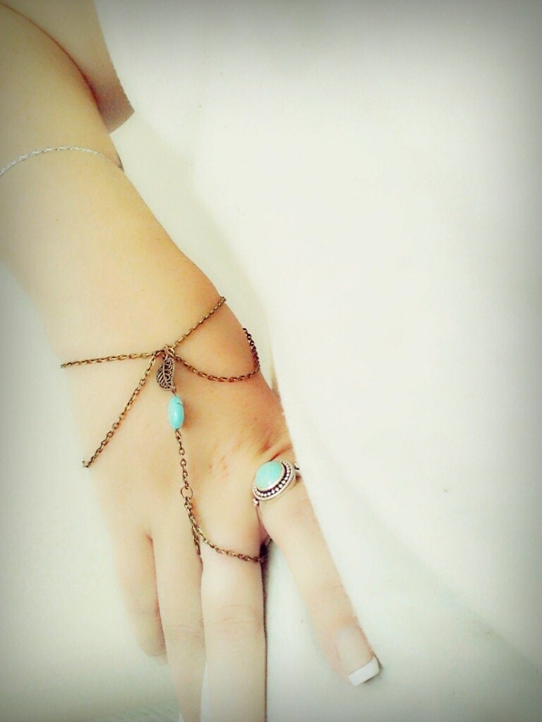 Slave Bracelet Boho Hand Bracelet Bohemian Slave Ring Hand Bracelet Gypsy Bracelet Bohemian Turquoise Bracelet Hand Jewellery Ring Bracelet