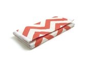 Travel Jewelry Wallet Jewelry Organizer Clutch - Coral Chevron