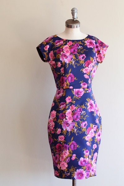 Vintage 1950s inspired handmade sheath dress. Custom made in fabric of choice.