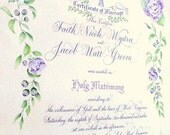 Marriage Certificate.  Sign In Scroll.  Vows Inscribed.  Custom Painted to match your wedding theme