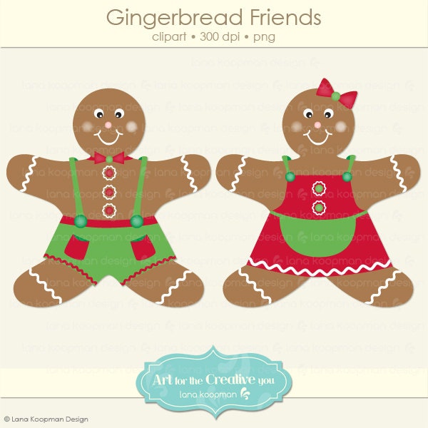 gingerbread boy and girl clipart - photo #14