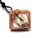 Geometric Necklace - Etched Agate - Rhombus Square - Tribal Copper Necklace - Wire wrapping Necklace - Woodland Rust Pagan