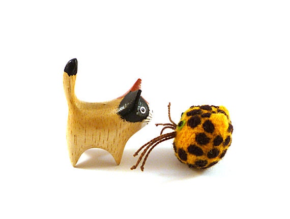 Cheetah Cat Catnip Cat Toy - Needle Felted Wool