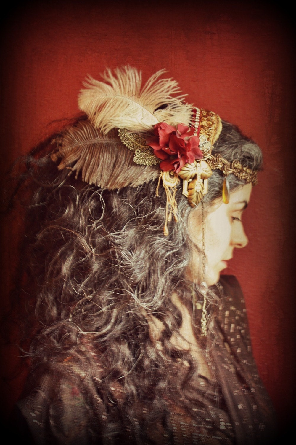 Custom Headpiece- Extra Swank Version- Bellydance, Tribal Fusion, Festival, Wedding, Flapper, Burlesque