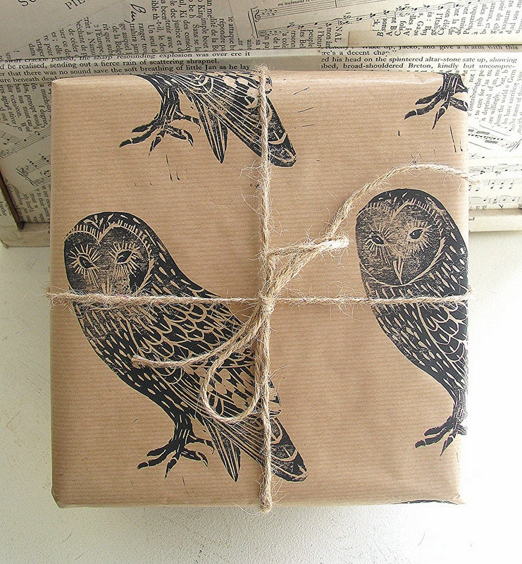 Barn Owl Rustic Bird Gift Wrap - Three Sheets