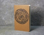 Vortex Journal of Swirling Atmosphere.  Moleskine, small travel journal. Notebook. Black hole. Space. Free gift tag.