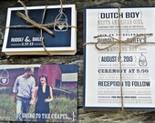 Rustic Mason Jar Wedding Invitation Suite