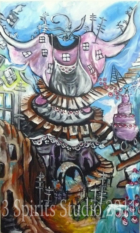 HUGE Original Abstract Acrylic Painting -  "Many Miles of Service"
