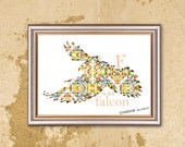 Baby Boy Nursery Wall Decor, Girl Nursery Room Poster. F is for Falcon,  Baby geometric print A3. Alphabet ABC, Geometric Triangles