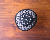 Coffee Table Decor, lace covered beach stone, eco nature inspired