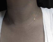 you '&' i couple necklace, initial necklace, sideway delicate gold ampersand necklace custom necklace on silver chain