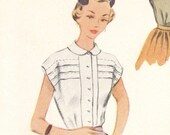 Early 1950s tucked kimono sleeve blouse pattern -- McCall 8495