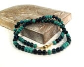 Men's Chrysocolla and Turquoise Necklace -Teal Time Necklace