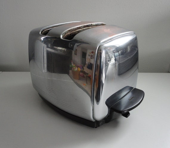 Vintage Toaster 1950s Sunbeam Art Deco Style Chrome by KimBuilt
