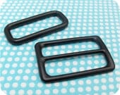 Bag Hardware for Adjustable Straps - 1.5 Inch Wide Slide and Rectangle Ring Black - Sewing Supply