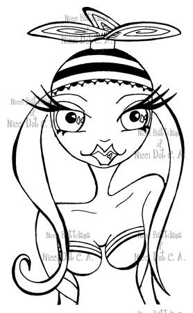 Cruella in a Beanie (digital stamp)