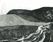 PRINTMAKING ORIGINAL ETCHING - Up on the Ridge  - Wall Art Wall Decor