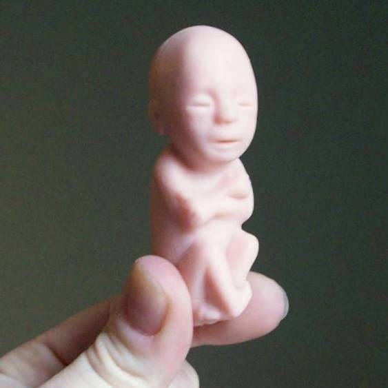 5 creepy rubber fetuses, pink