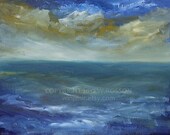 Tropical, Ocean, Sunrise,  Original, Oil Painting, Winjimir, Ebsq, Seascape, Clouds, Sun, Sky,