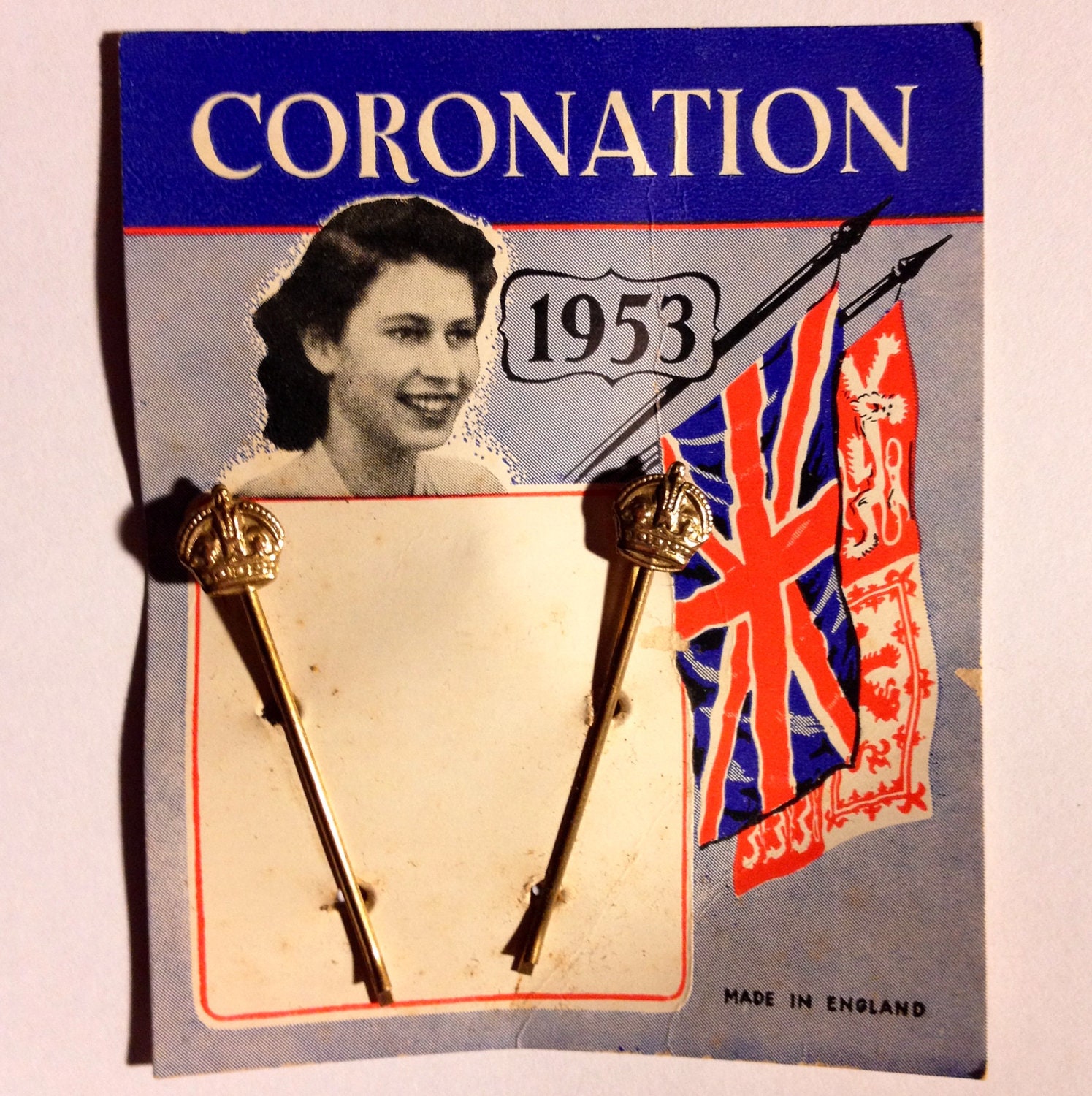 1953 ROYAL HAIR PINS Queen Elizabeth by cOveTableCuriOsitiEs