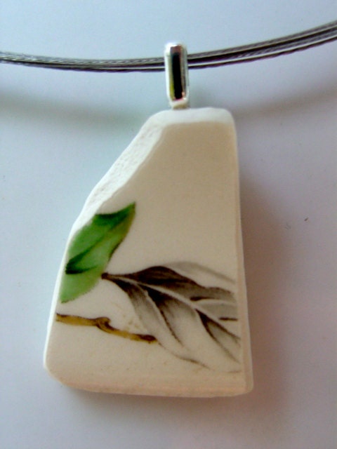 Vintage Broken Dish Necklace Recycled Jewelry