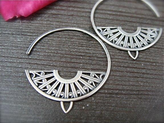 deco hoops ... sterling silver earrings