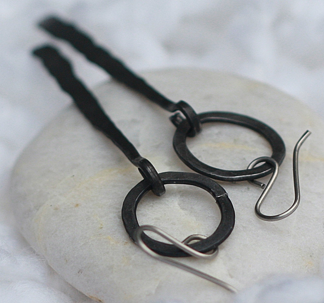 Funky Hammered Steel Wire Dangles
