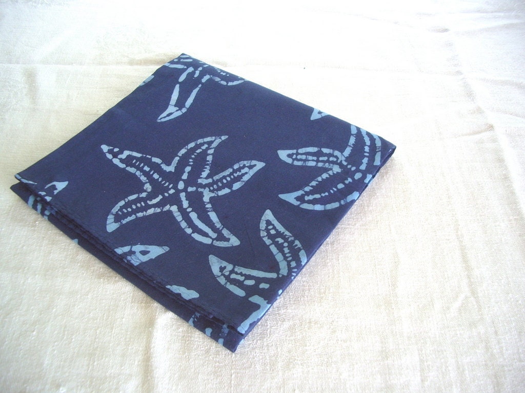 starfish cotton scarf made with hot wax batik