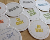 NEW YORK CITY Letterpress Neighborhood Coasters (Pack of 10)