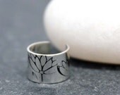 ZEN,Cartilage, Ear Cuff, Band, Wrap,14K Gold Filled, Sterling Silver, 5mm, Flower, Lotus, Buddha