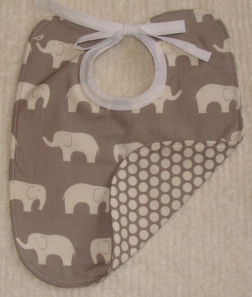 Grey Elephant Bib