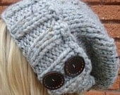 PDF Slouchy Hat Knitting Pattern Easy Instructions make on regular straight needles