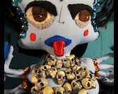 Kali Doll handstitched over 42 handcrafted skulls severed heads n souls by KOOK Teflon