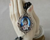 Saint Winehouse Rosary - Black Beads