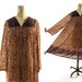 60s Indian Cotton Gauze Peasant / Hippie / Bohemian / Festival Dress in Mocha & Cranberry