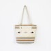 Ethnic Cream Woven Textile Kilim Bag Vintage