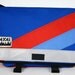 Petite Messenger Bag - Pacific Blue Canvas w/ Red & Capri Diagonal Stripes