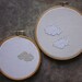 set of two silver-lined cloud pieces framed in hoop