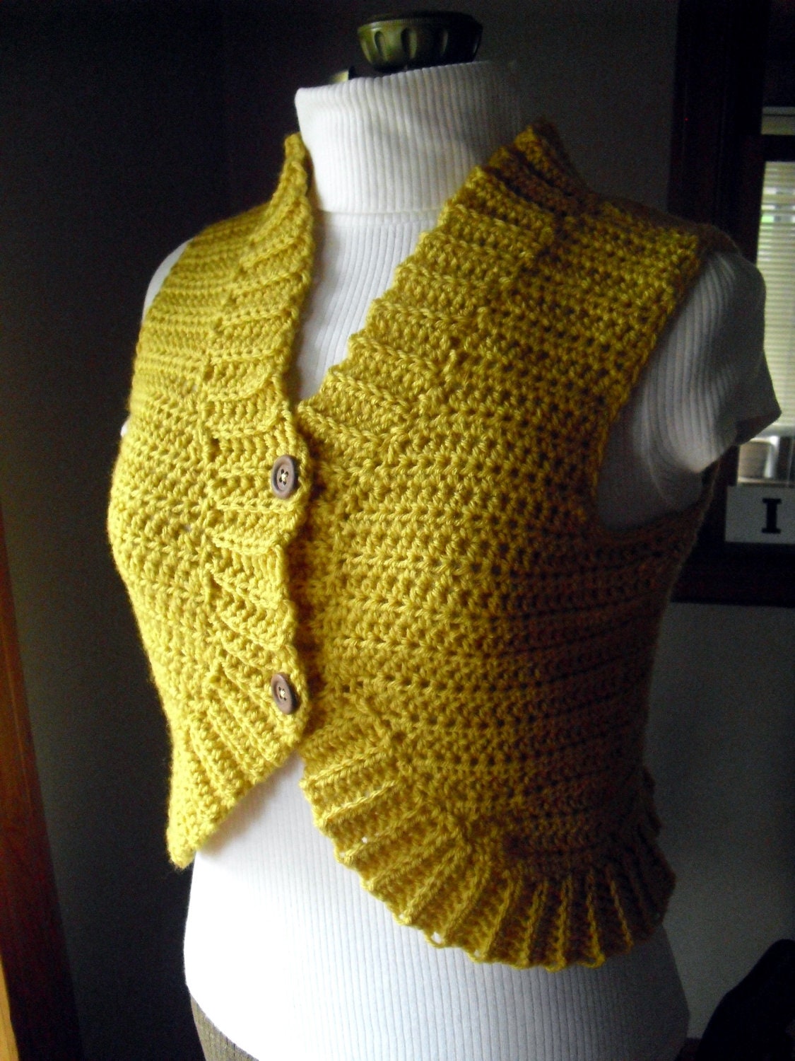 Crochet Pattern Ladies Vest with Ribbed Edging Digital Crochet Pattern PDF