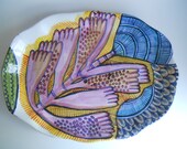 Majolica Platter Big Bright and Botanical