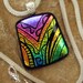 Dichroic Fused Glass Hand Etched  Pendant, Fused Glass Pendant -Mardi Gras