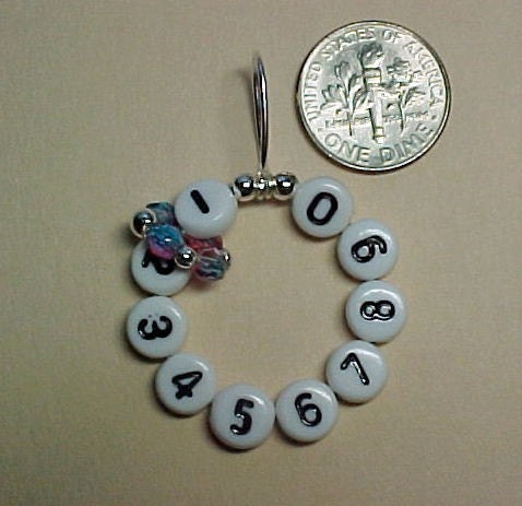 Stitch Marker - Select Your Size Or Lobster Claw Closure - Blushing Berry Beads - Original Mighty Mini 10 Row Counter - Item No. 476