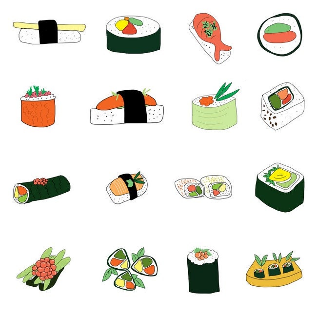 Sixteen Servings of Sushi-Fine Art Print