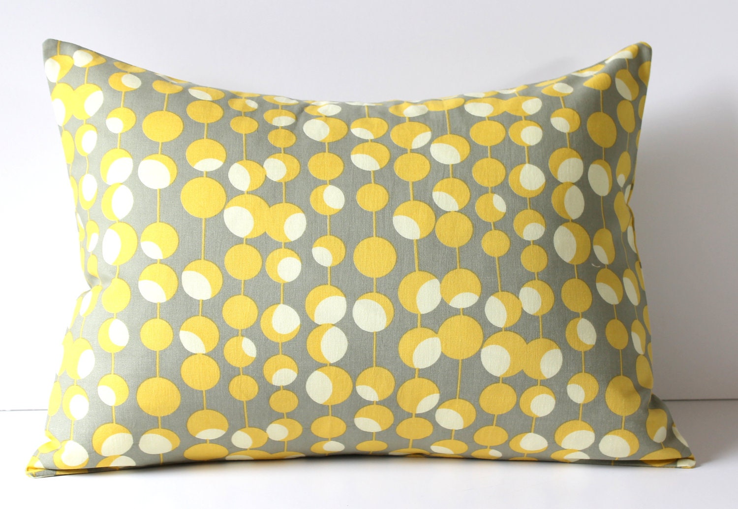Decorative Pillow Cover Gray & Mustard Yellow by SewGracious