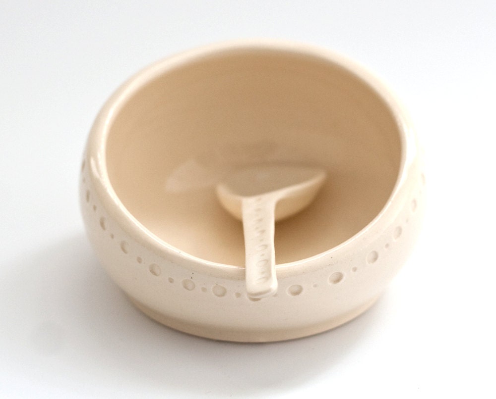 Salt Cellar and Spoon - Cream