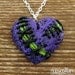 Purple Stitched Zombie Heart Necklace