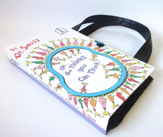 Dr. Seuss Book Purse - Oh the Thinks you Can Think Book Handbag - Designer Bag